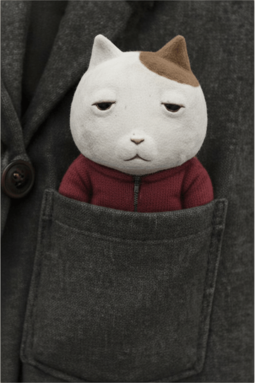 pocKET in a dark coat pocket